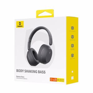 Baseus Bass 35 Max Ausinės Vielinis ir Bevielis Su lankeliu Muzika C tipo USB Bluetooth Rusvai Pilka