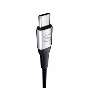 3mk USB-C to 3.5 mm AUX cable, 1 m – silver