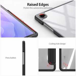 "Dux Ducis Toby" šarvuotas atlenkiamas dėklas, skirtas "Samsung Galaxy Tab A11 Plus/A9 Plus" - juodas