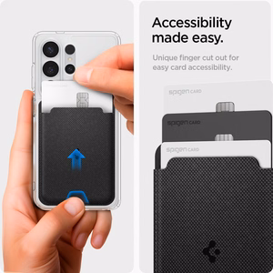 Spigen Urban Fit magnetinis „MagSafe“ kortelių dėklas telefonui – juodas