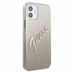 Guess GUHCP12SPCUGLSGO iPhone 12 mini 5.4" gold/gold hardcase Glitter Gradient Script