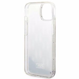 Karl Lagerfeld KLHCP14MLMNMS iPhone 14 Plus 6.7 "kietas dėklas sidabrinis / sidabrinis Skystas Blizgučių Monograma