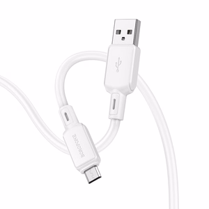Borofone kabelis BX94 Crystal spalva - USB į Micro USB - 2,4A 1 metras baltas
