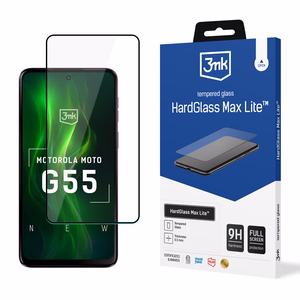 Закалённое стекло 3mk HardGlass Max Lite чёрное для Motorola Moto G55 5G