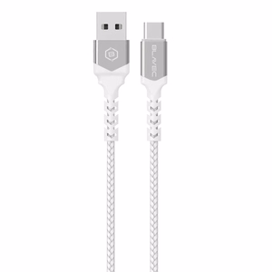 Blavec Cable Raptor braided - USB to Type C - 3A 0,5 meters Apple CarPlay/Android Auto (CRA-UC3WS05) white-silver