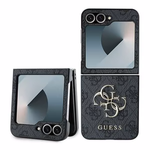 Чехол GUESS для Samsung Z Flip 6 GUHCZF64GMGGR (PU 4G Leather Metal Logo) чёрный