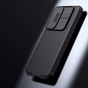 Nillkin CamShield Pro dėklas Samsung Galaxy A55 su kameros dangteliu - juodas