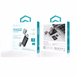Devia kortelių skaitytuvas 2in1 EL240 USB/USB-C 3.0 juodas