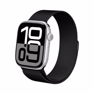 Ремешок Crong Milano Steel из нержавеющей стали для Apple Watch 44 / 45 / 46 / 49 mm, чёрный