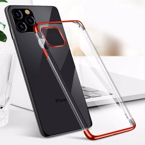 Clear Color Case Gel TPU elektroplokštės rėmo dangtelis Samsung Galaxy A22 4G raudonas
