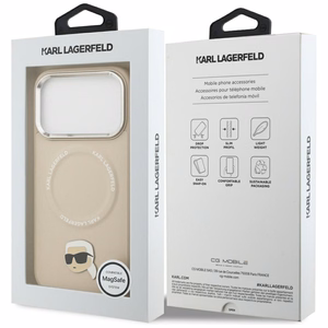 Karl Lagerfeld Karl Pin Magnetinis dėklas telefonui iPhone 17 Pro - Smėlio