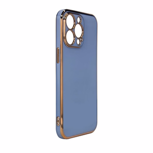 Lighting Color Case для Samsung Galaxy A12 5G золотая рамка гелевая крышка синий