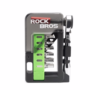 Rockbros dviračio įrankių rinkinys su mini terkšle ir antgaliais - permatomas žalias