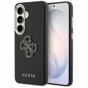 Guess case for Samsung S26 GUHCS26S5PS4RGGK (Grained Big 4G Metal Logo) black