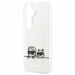 Karl Lagerfeld dėklas IML Peekaboo Karl ir Choupette MagSafe skirtas Samsung Galaxy S26 Plus skaidrus