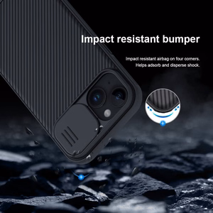 Dėklas Nillkin CamShield Pro Apple iPhone 15 Plus mėlynas