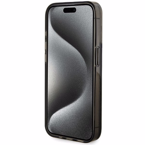 Guess Liquid Glitter Gold Stripes dėklas telefonui iPhone 15 Pro - juodas
