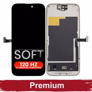 LCD дисплей для iPhone 15 Pro чёрный (Soft OLED / стабильные 120 Гц / Premium)