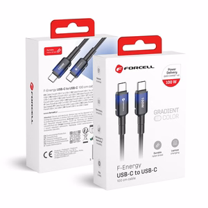 Кабель USB C to USB C Forcell F-Energy QC4.0 PD 5A 100W Gradient 1 m C357 чёрный