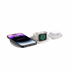 Tech-Protect QI15W-A32 3 в 1 индуктивное зарядное устройство с MagSafe для смартфона Apple Watch AirPods - серый