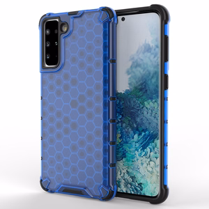 Honeycomb dėklas telefonui šarvuotas dėklas su TPU buferiu Samsung Galaxy S21+ 5G mėlynas