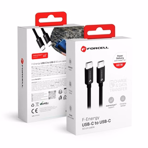 Кабель USB C to USB C Forcell F-Energy QC4.0 PD 3A 60W 0,5 m C338 чёрный