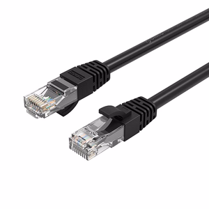 Orico PUG-C6 CAT6 1000Mbps RJ45 Ethernet tinklo kabelis LAN apvalus 40m - juoda