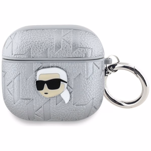 Karl Lagerfeld Monograma Karl galvos dėklas AirPods 4 - sidabrinė
