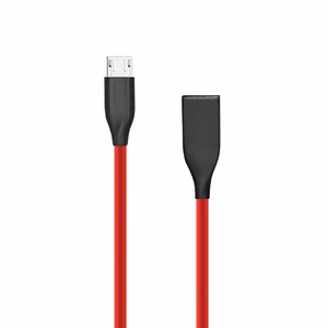 Силиконовый кабель USB - Micro USB, красный, 1м