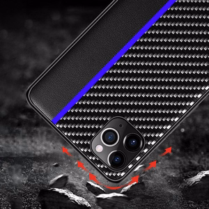 Tel Protect CARBON чехол для Xiaomi Redmi Note 11 5G/Note 11S 5G/Poco M4 Pro 5G чёрный с синей полосой