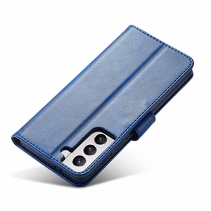 Elegantiškas magnetinis dėklas Flip Cover Samsung Galaxy S22+ (S22 Plus) mėlynas