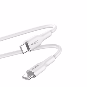 Силиконовый кабель Puro Soft USB-C USB-C 60W 1.5 м - белый