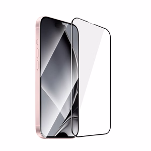 Grūdintas stiklas su metaliniu rėmeliu iPhone 15 6,1" / 16 6,1", juodas rėmelis
