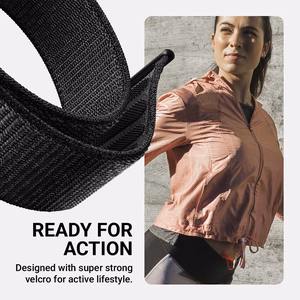 Crong Nylon Apple Watch sport band, 44/45/46/49 mm, night grey