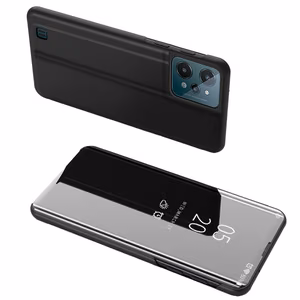 Clear View Case dėklas telefonui Realme C31 atverčiamas dėklas juodas
