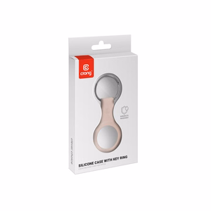 Чехол Crong Silicone для Apple AirTag 1 / 2, с кольцом для ключей, песочно-розовый