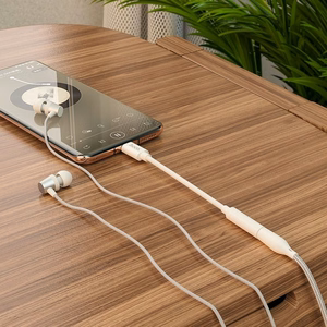 Adapter AUX USB C to Jack 3,5 mm Hoco LS30 white