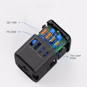 Tech-Protect TA200 EU / UK / US / AU adapteris - juodas