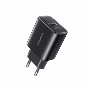 Įkroviklis Awei PD85-EU 22.5W USB-A/USB-C juodas