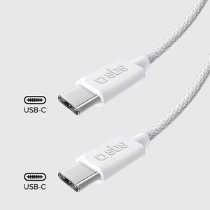 SBS TECABLETISSUETCCG Плетёный кабель USB-C - USB-C 1.5m 60W - серый