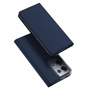 Dux Ducis Skin Pro dėklas telefonui Oppo Reno 8 Pro su atverčiamu dangteliu, kortelių pinigine ir stovu, mėlynas