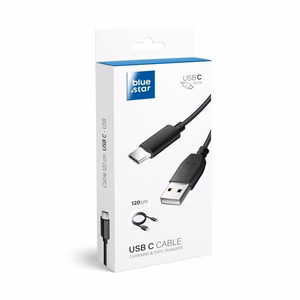Кабель USB A to USB C Blue Star Lite 3A 1,2 m чёрный