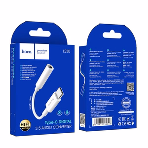 Adapter AUX USB C to Jack 3,5 mm Hoco LS30 white