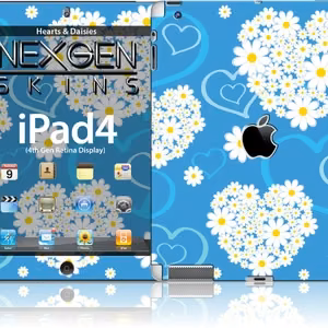 Nexgen „Hearts and Daisies 3D“ dekoratyvinių lipdukų komplektas, skirtas iPad 2/3/4