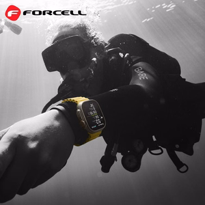 FORCELL F-DESIGN FA12 laikrodžio dirželis APPLE laikrodžiui 42 / 44 / 45 / 49 mm geltonas