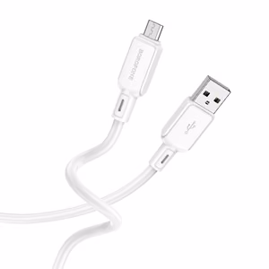 Borofone kabelis BX94 Crystal spalva - USB į Micro USB - 2,4A 1 metras baltas