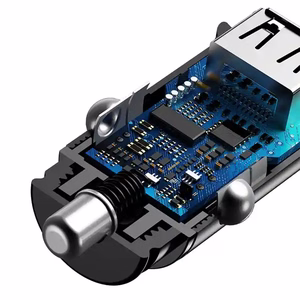 Baseus Circular automobilinis įkroviklis 2x USB QC3.0, 30W, juodas