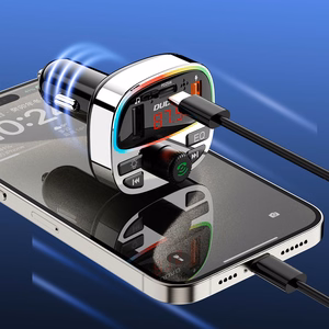 Dudao R2PRO+ siųstuvas su PD25W Bluetooth 5.3 RGB įkrovimo jungtimis - juodas ir sidabrinis