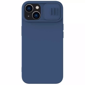 Nillkin CamShield Silky силиконовый чехол для iPhone 15 Plus тёмно-синий