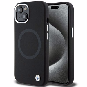 BMW parašo skystas silikonas Magnetinis dėklas telefonui iPhone 15 - juodas